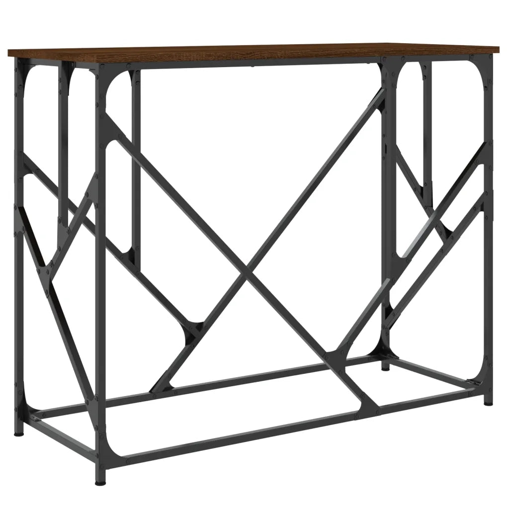 Tavolino Consolle-Tavolino da soggiorno-Tavolo Rovere Marrone 100x40x80 cm Legno Multistrato