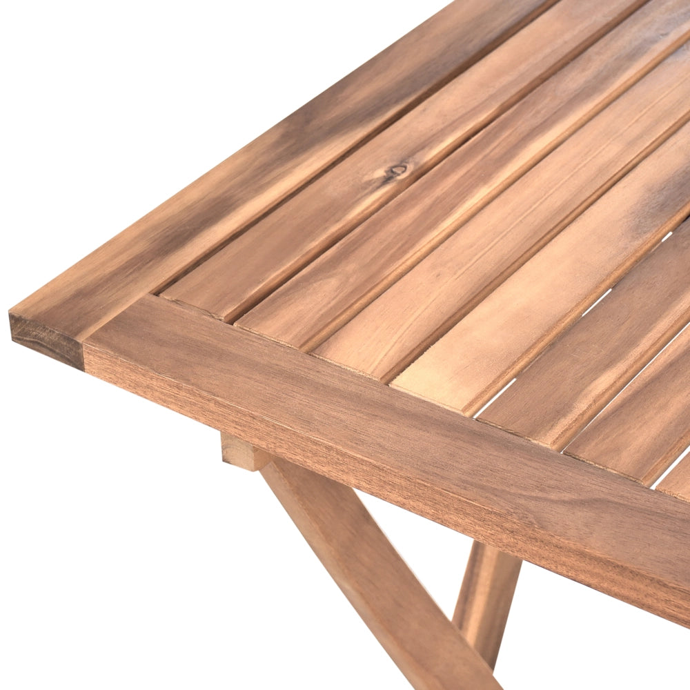 Set da balcone in legno di acacia marrone e nero pieghevole esterno elegante