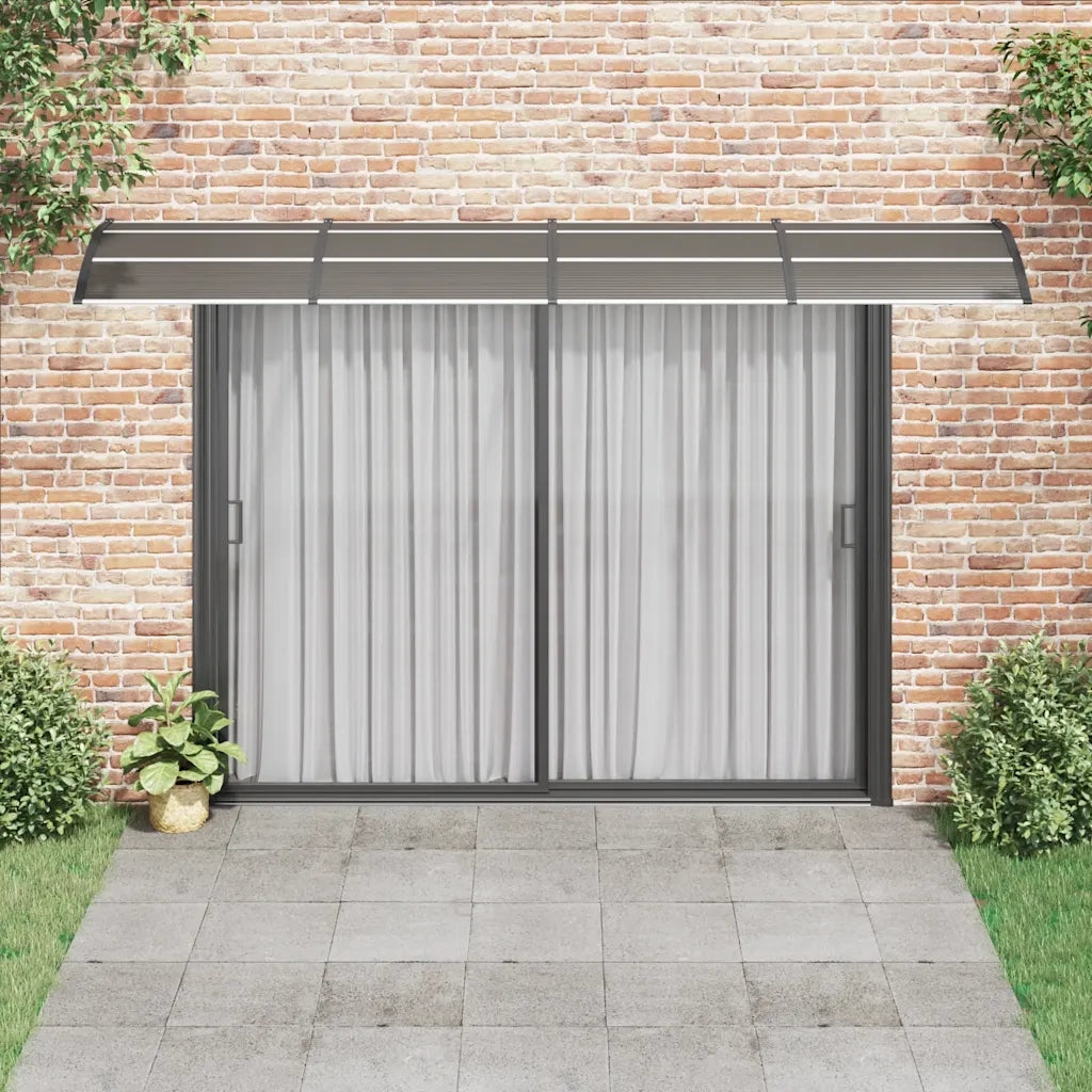 Pensilina per porta nera 400x100 cm in policarbonato CFW3839151