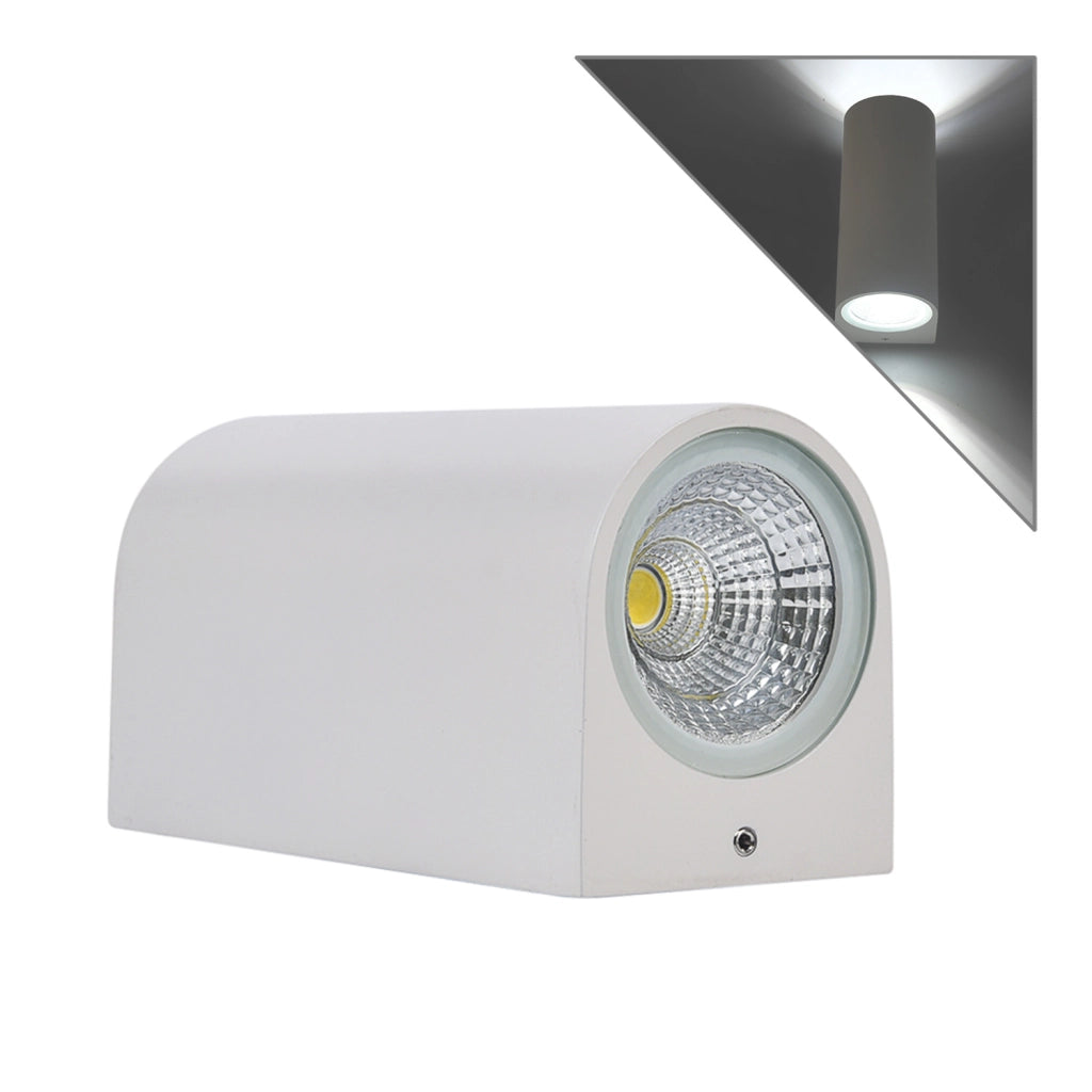 APPLIQUE LED 6W CON DOPPIA EMISSIONE LUMINOSA A LUCE FREDDA 6500K° - DESIGN CILINDRICO IN ALLUMINIO PER ESTERNI IP65