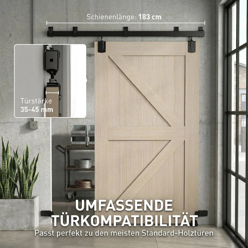 Set Scorrevoli per Porte Armadio ¨C Zephmum ¨C 183 cm Nero