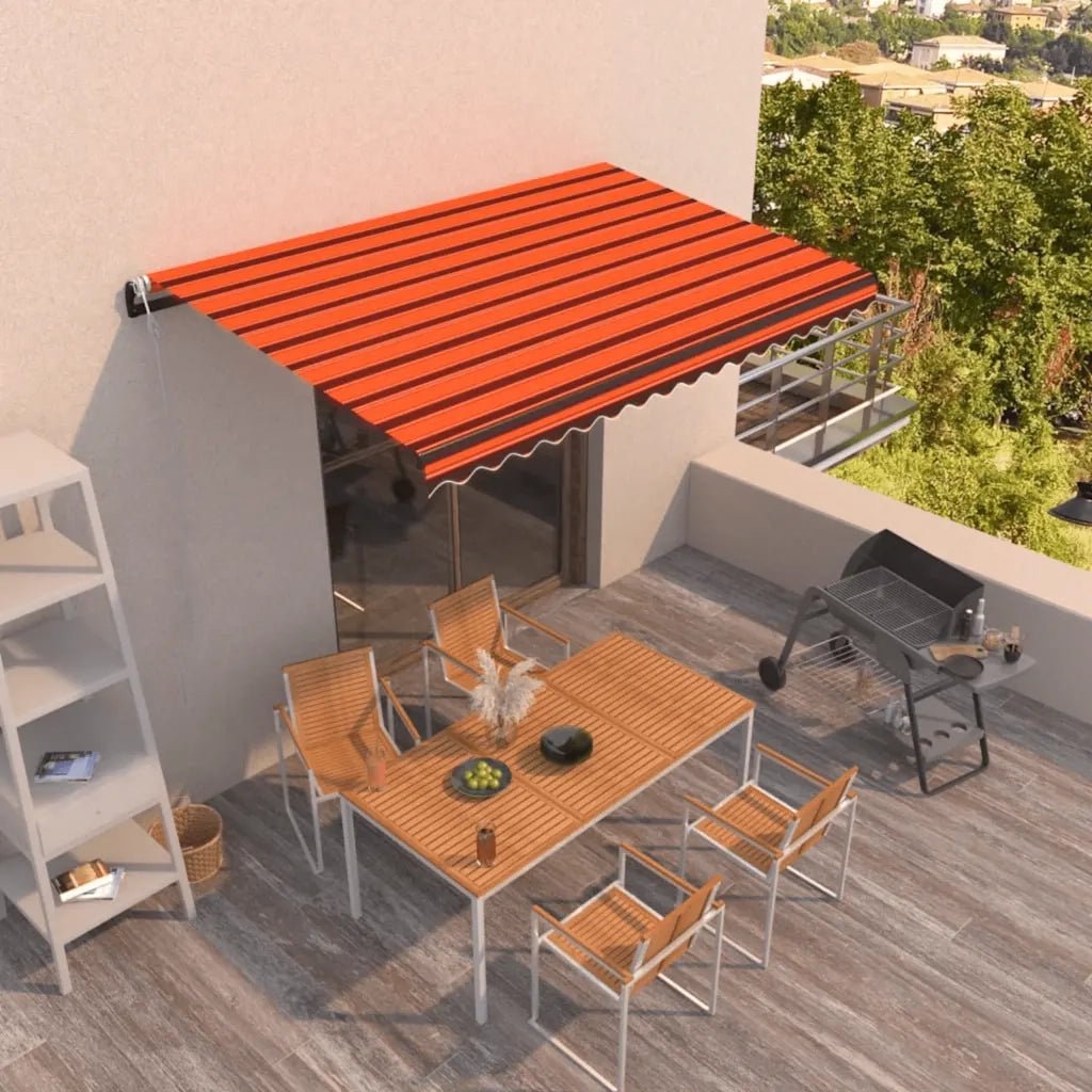 Tenda da Sole Retrattile Automatica 450x300 cm Arancio Marrone