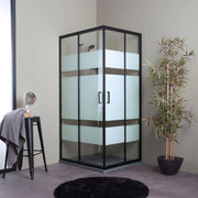 Box doccia 80x120 telaio nero opaco