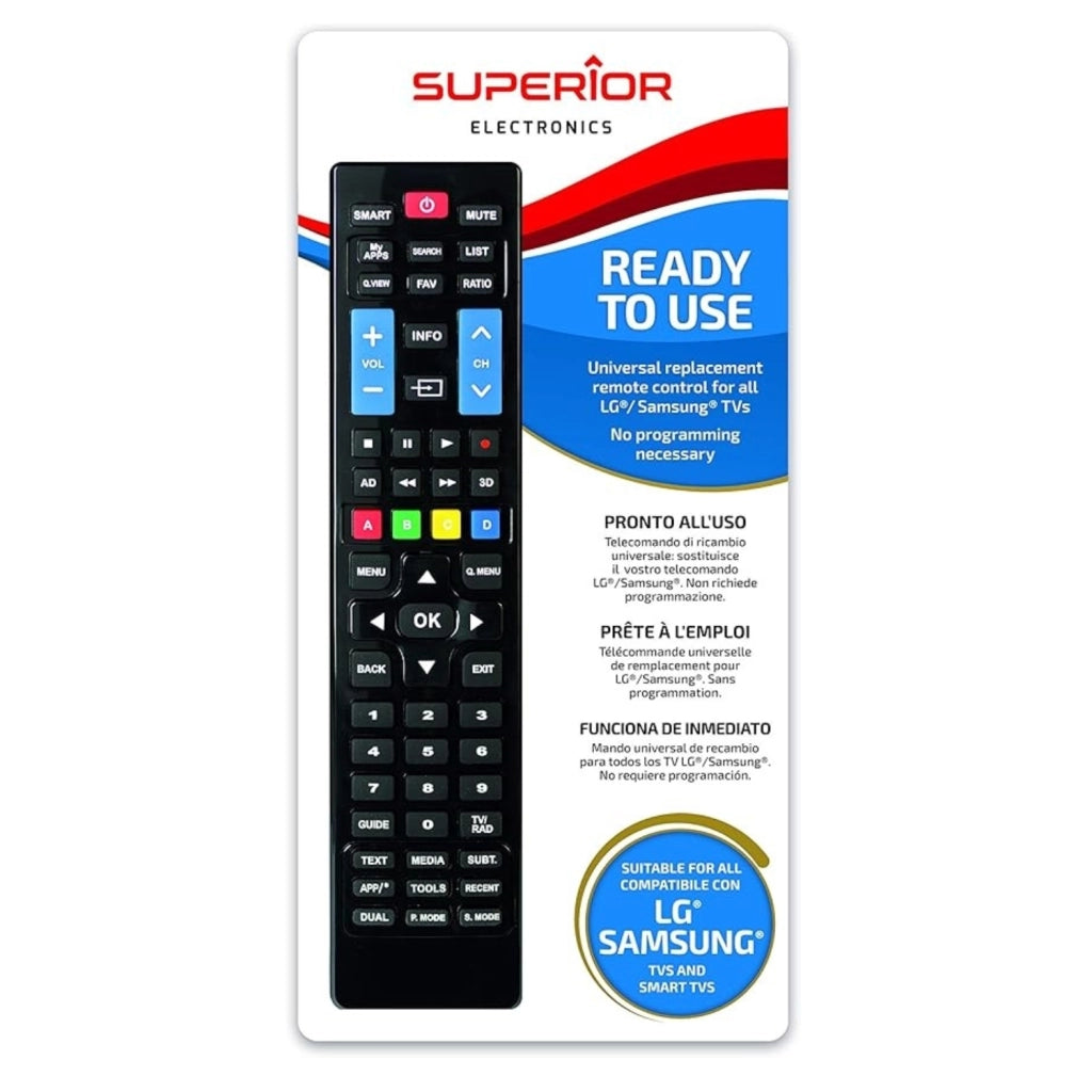 Superior Electronics Suptrb002 Telecomando Universale "Smart" Per Tutti I Televisori Lg E Samsung