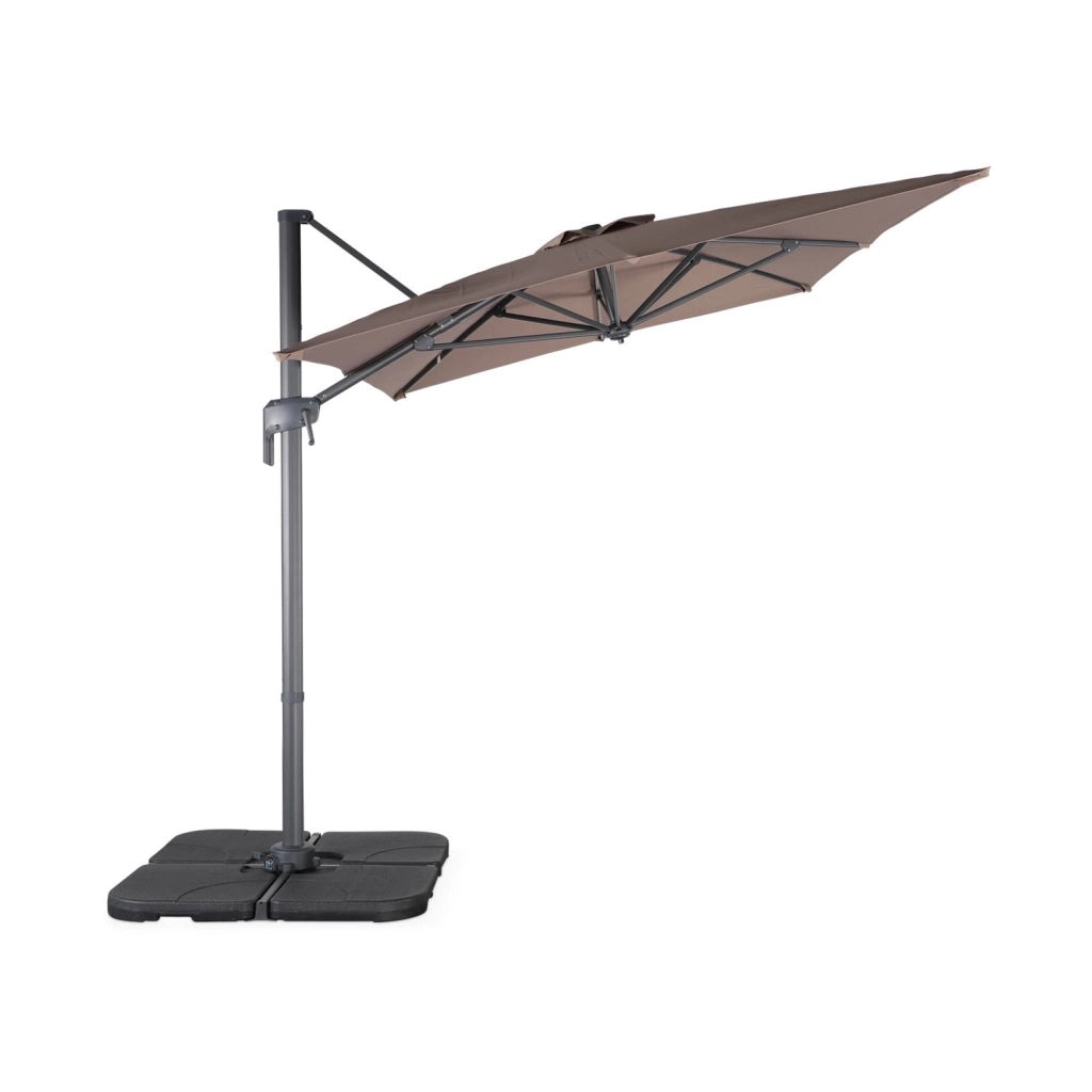 Ombrellone rettangolare eccentrico, 3x2m, talpa