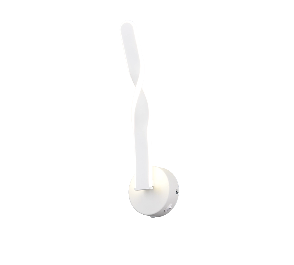 Applique LED, metallo, bianco, H 46 cm, Ginko