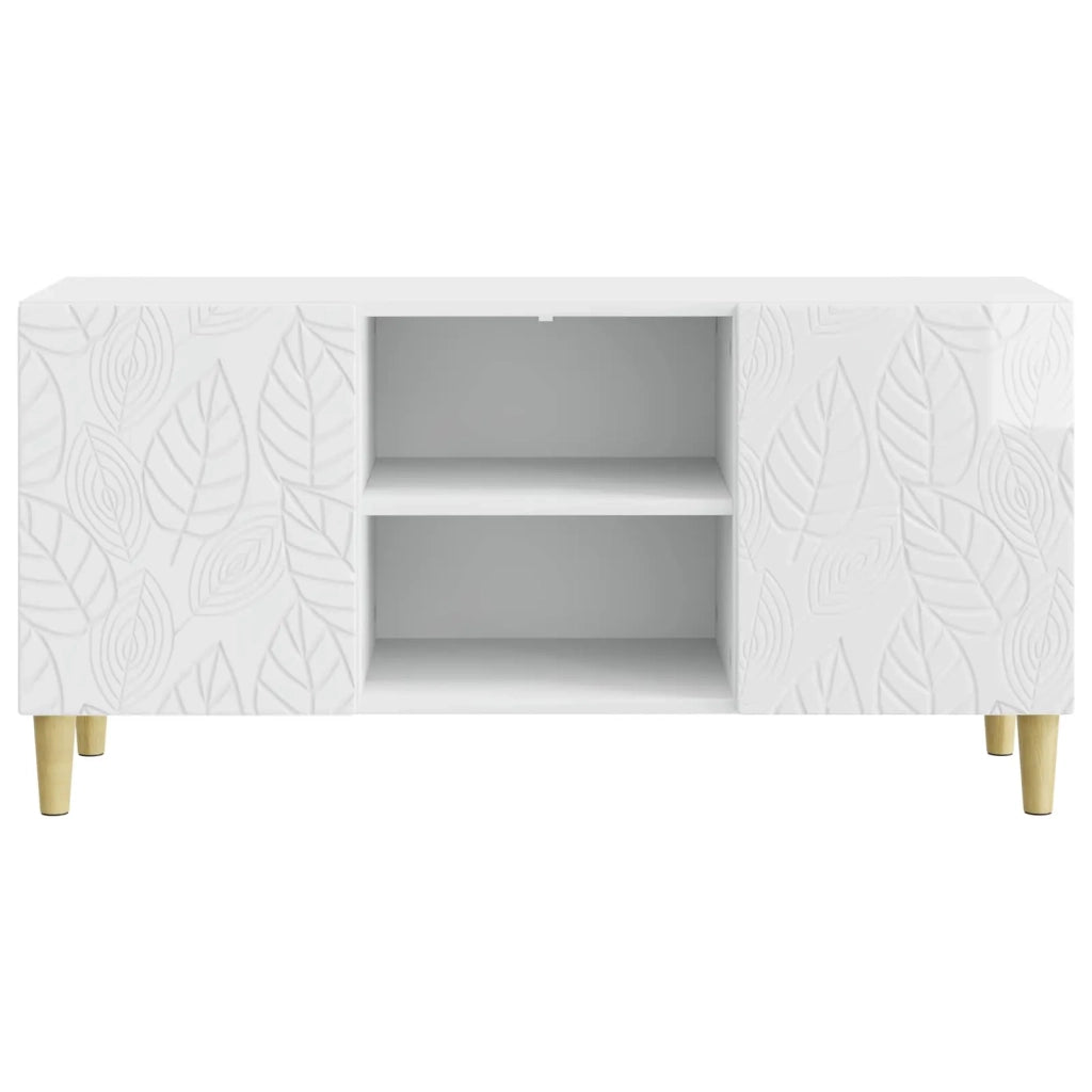 Mobile TV 102 x 34,5 x 50 cm Bianco Lucido Legno ingegnerizzato