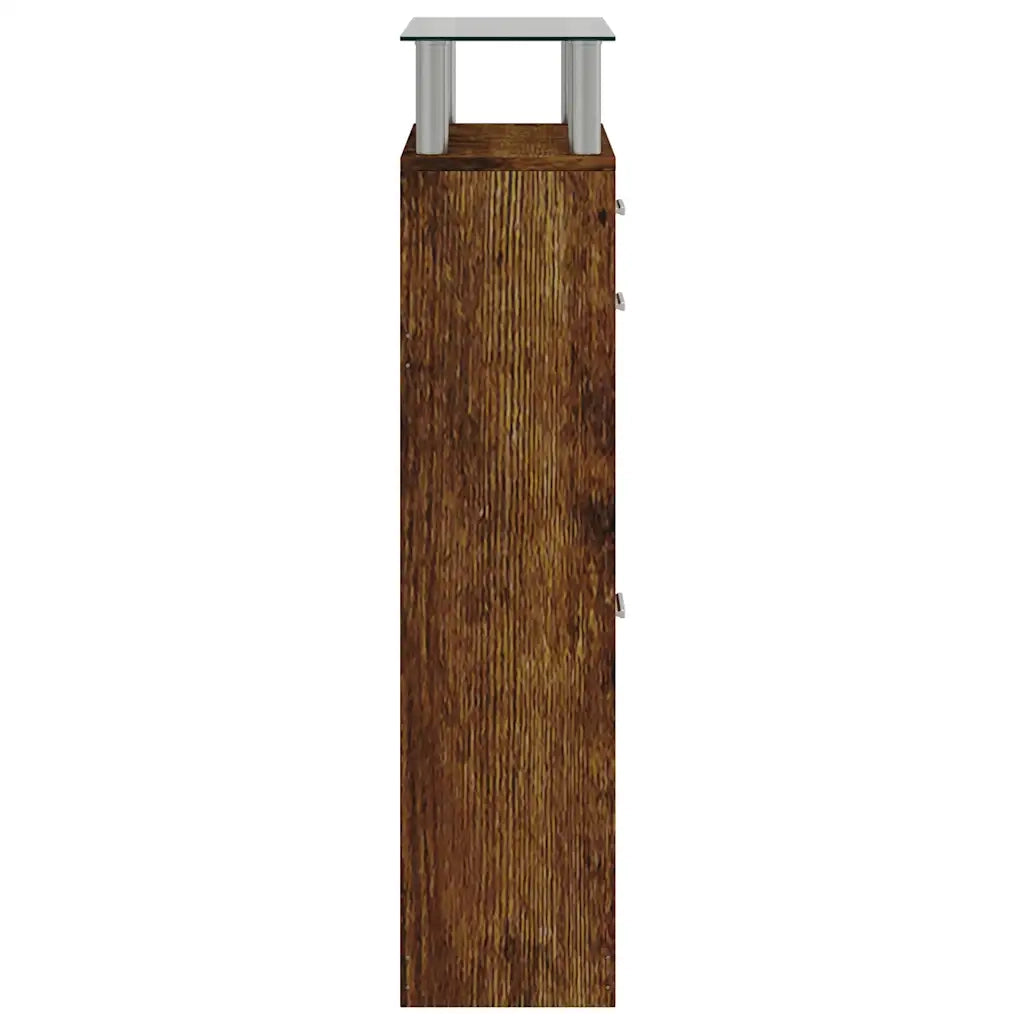 Scarpiera Rovere Fumo 63x24x104 cm in Legno Multistrato 342567