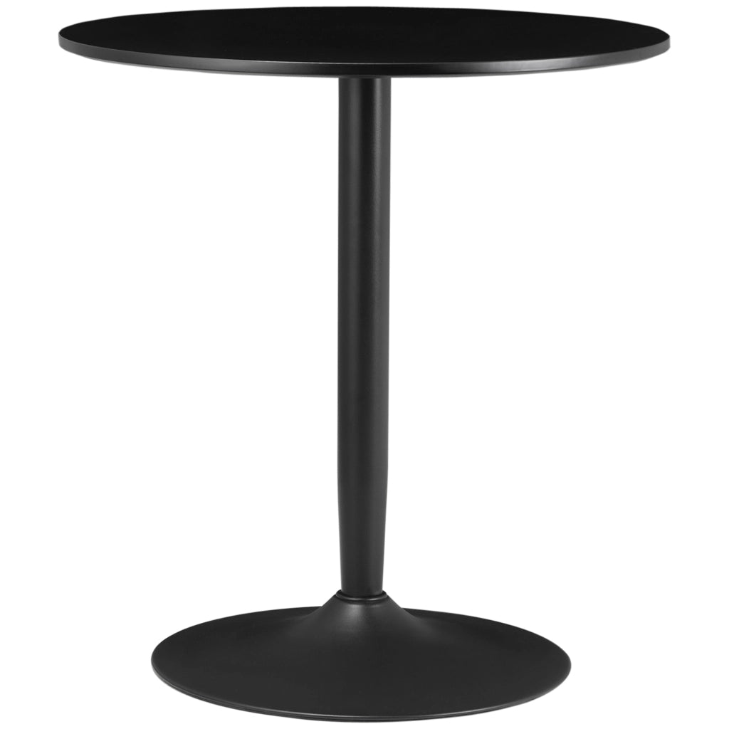 Tavolo da Pranzo Rotondo per 2 Persone con Base in Acciaio ¨C zephmum ¨C Nero ?70x75 cm