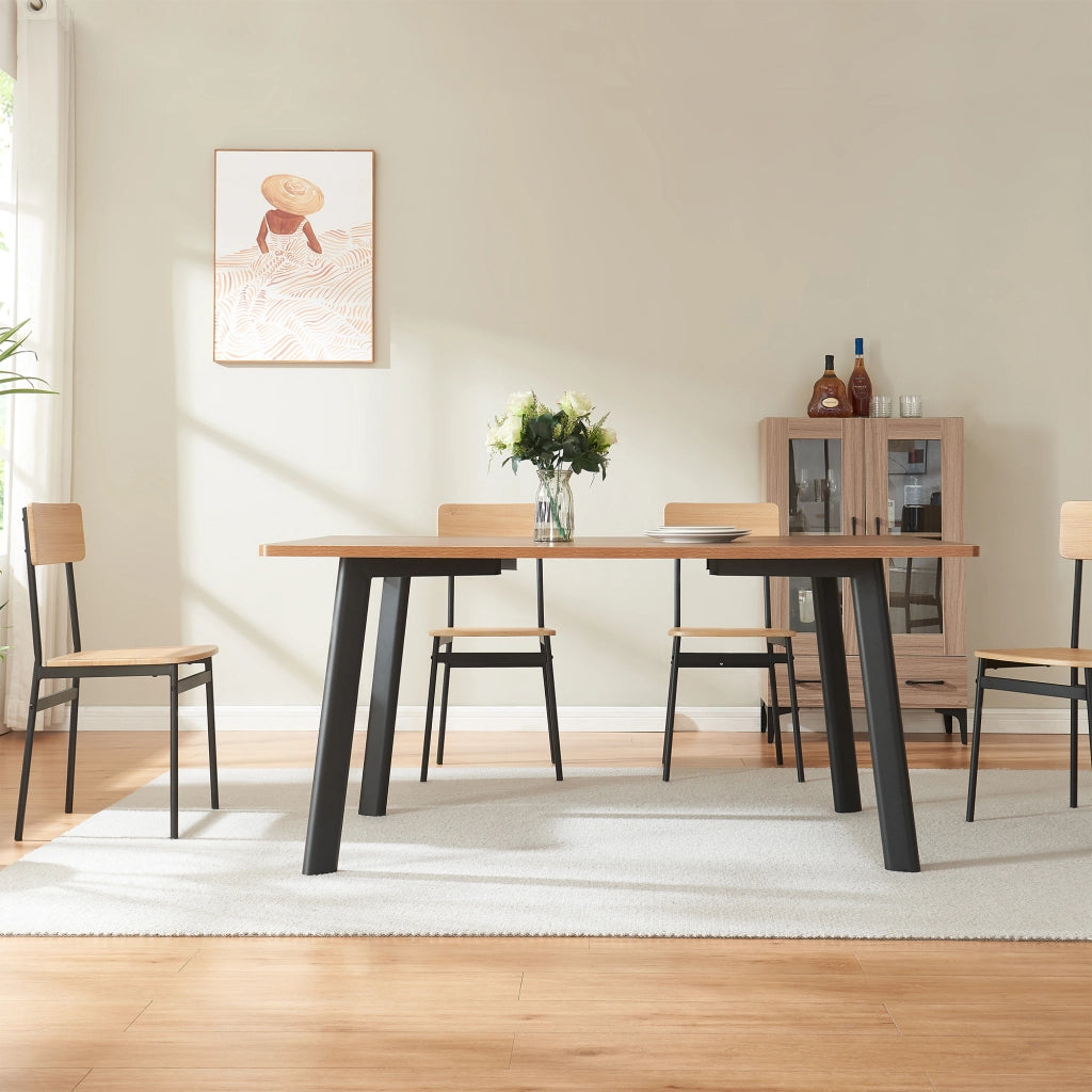 Set di 4 Gambe Hostang per Tavoli Scrivanie 'Fai da te' in Acciaio (LuxLaxA) 50 x 8 x 71 cm - Nero [en.casa]