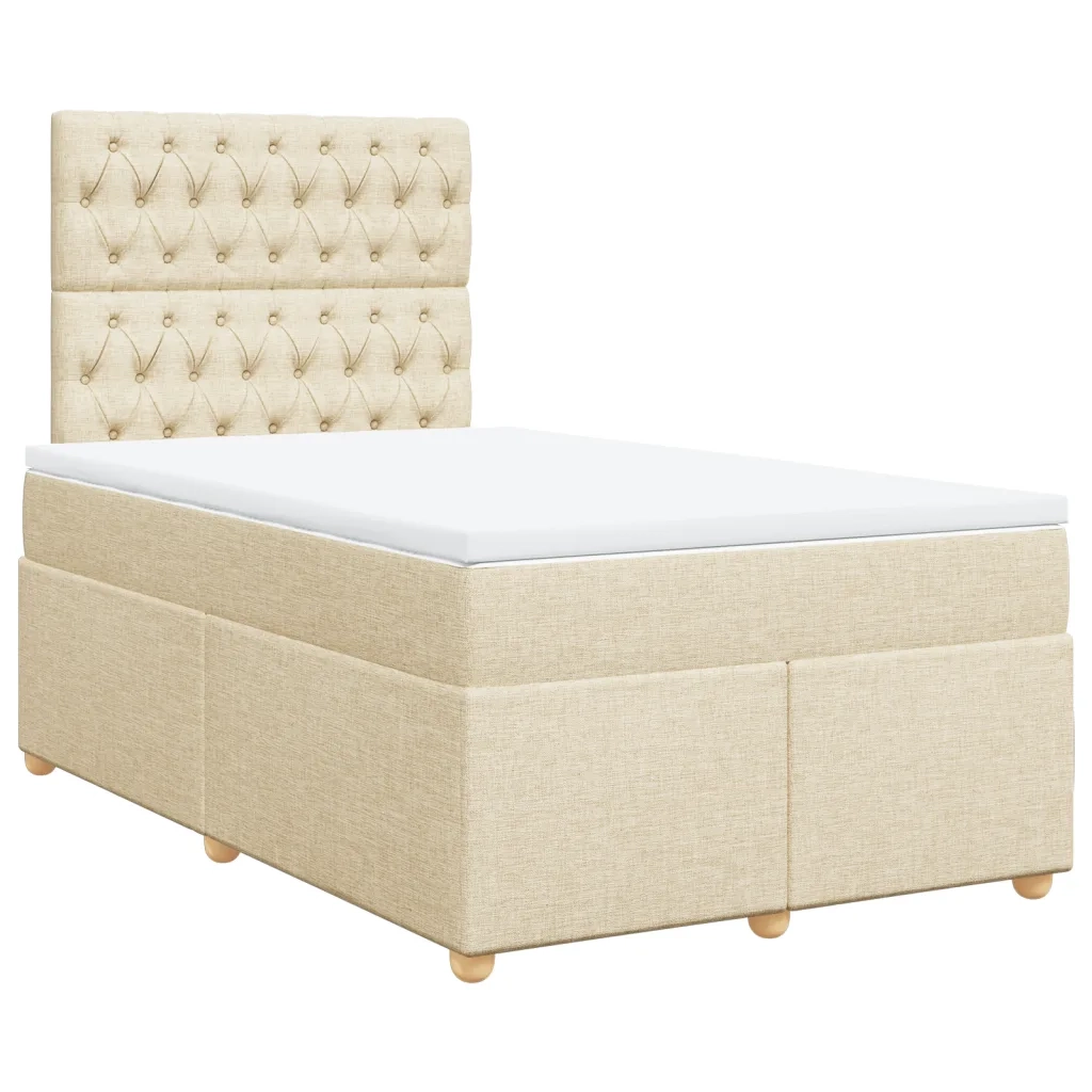 Giroletto a Molle con Materasso Crema 120x200 cm in Tessuto 3293559