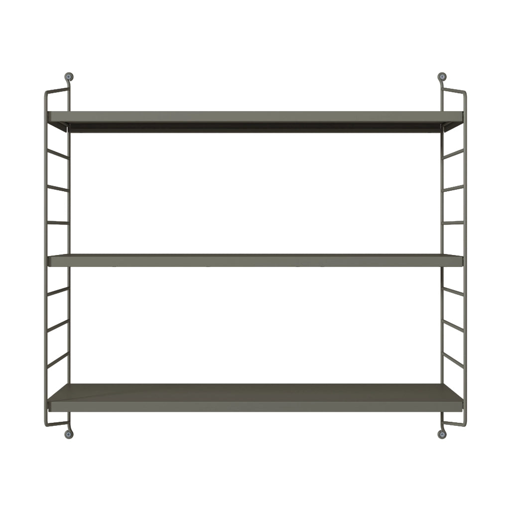 Set di 3 Scaffali da Parete Strängnäs a 3 Ripiani Regolabili  50 x 60 x 15 cm Acciaio Antracite [en.casa]