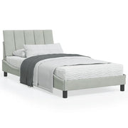 Letto con Materasso-Struttura Letto con Materasso Hanko Grigio Chiaro 100x200 cm in Velluto