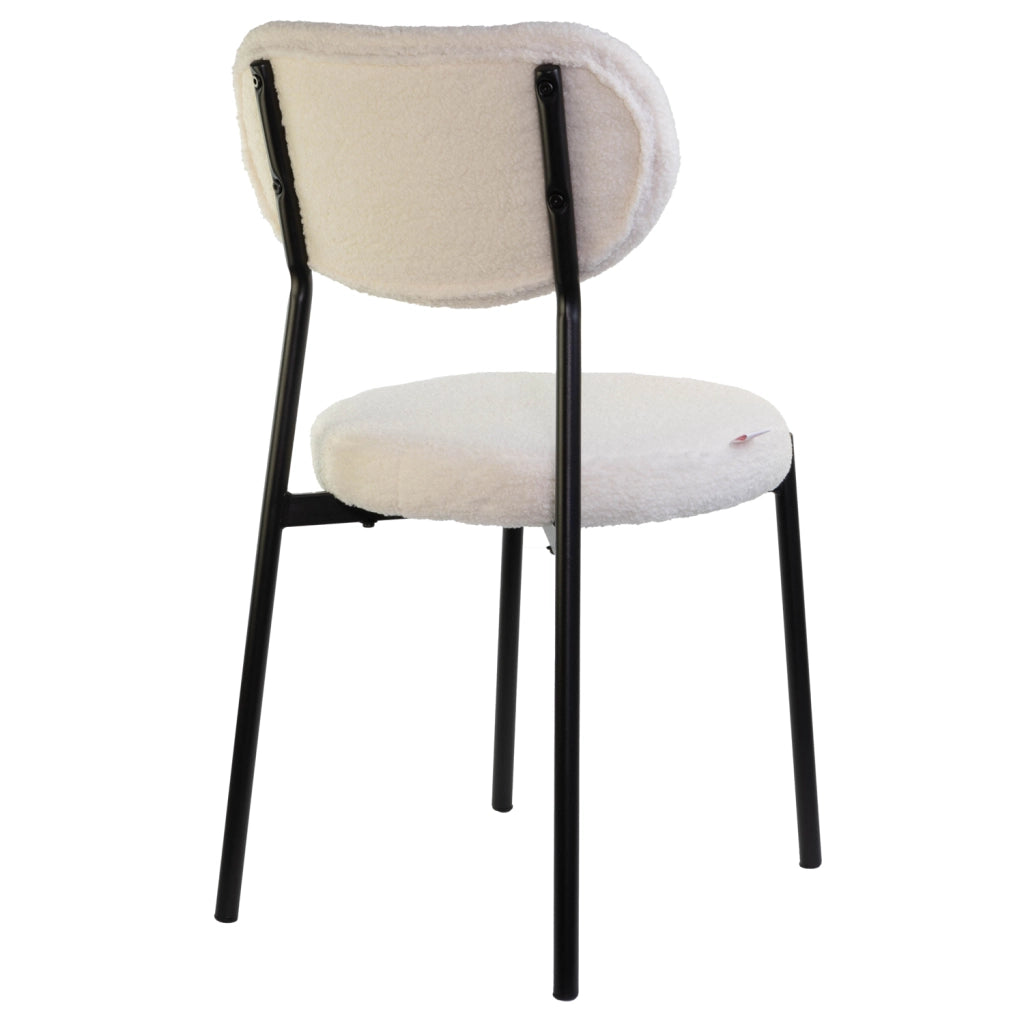 Marvin Sedia Chicago Teddy con Struttura in Metallo Nero Seduta Imbottita in Morbido Cotone Bouc X4 CHICAGO TEDDY BIANCO