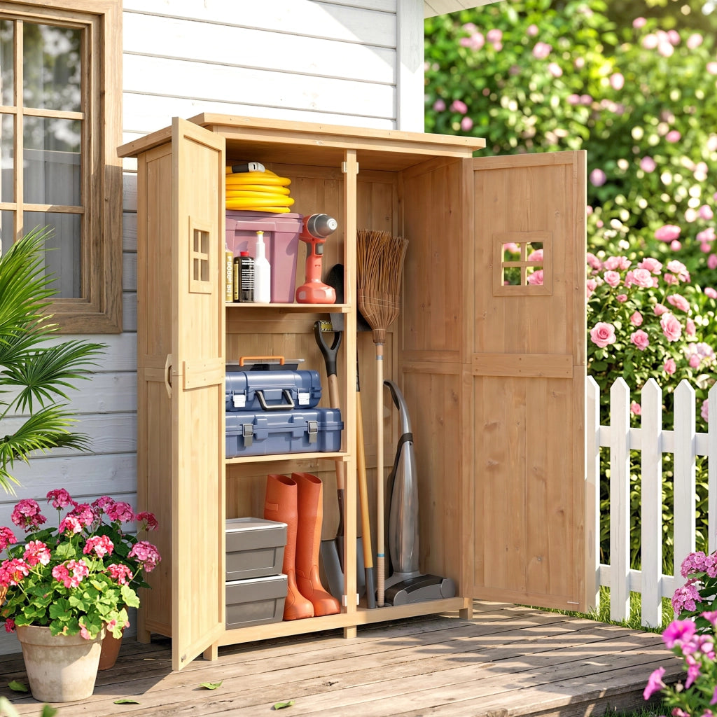 Armadio da Giardino in Legno ¨C zephmum ¨C 127.5x50x164 cm Natural