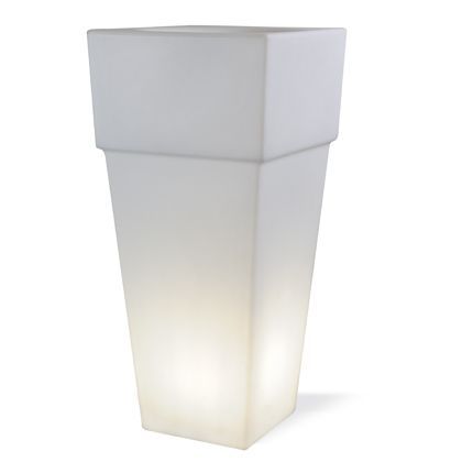 Lampada Vaso Quadrato Grande Colore Bianco per Esterno Linea Lounge Livos