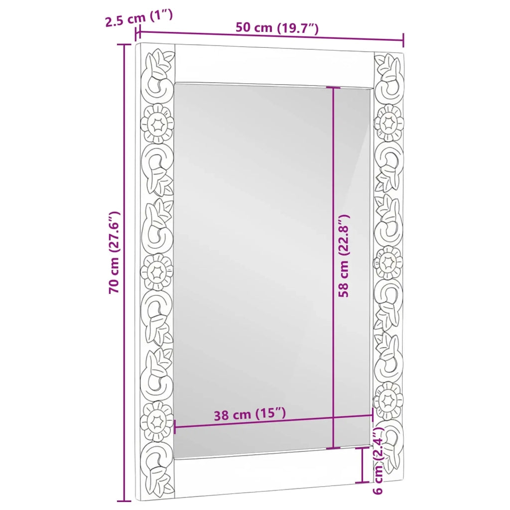 Specchio da parete Rettangolare Marrone Noce 70 x 50 cm