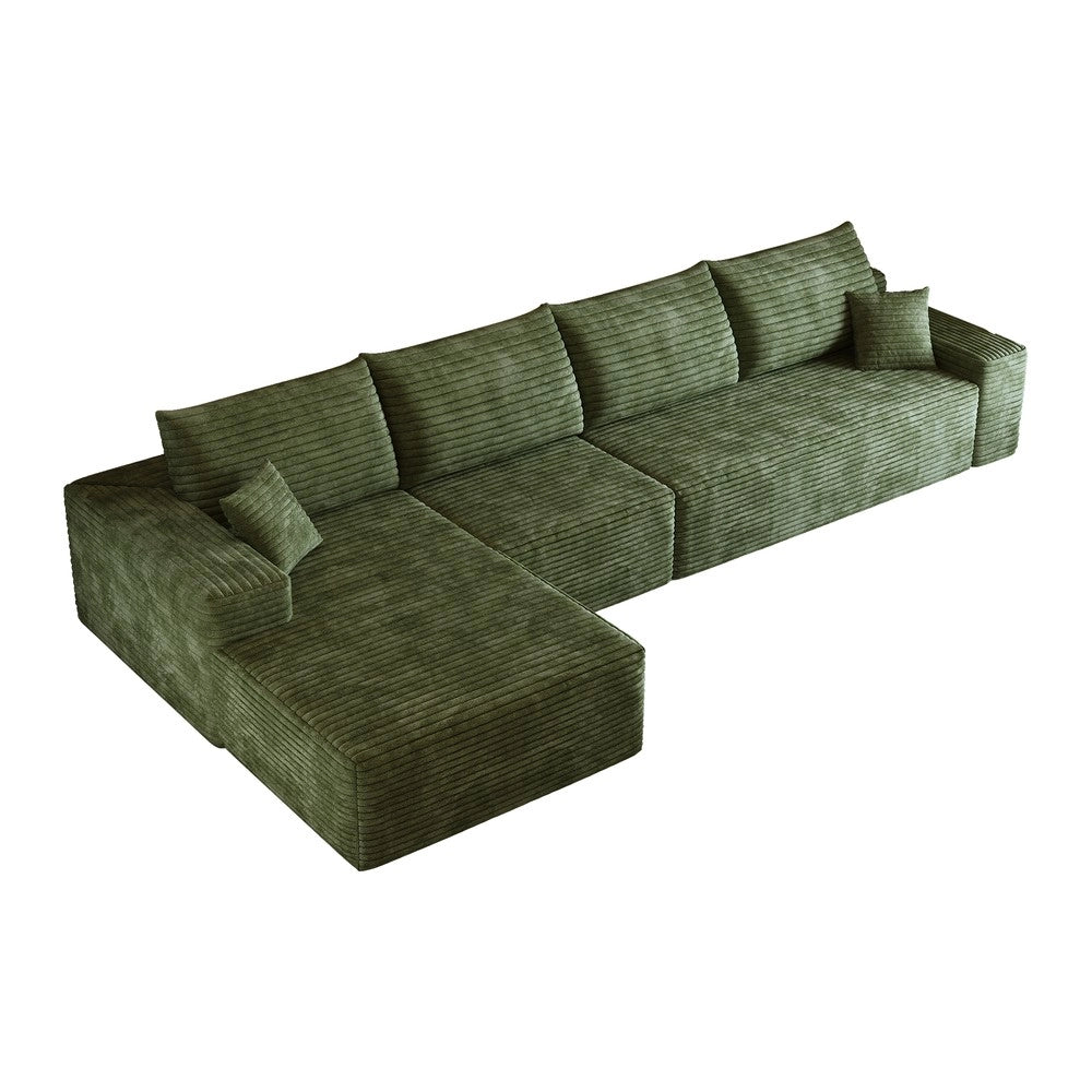 Divano angolare modulare chaise longue ¨C Minimal ¨C verde 340cm