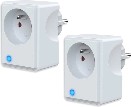 Presa Intelligente WiFi Consumo di Energia compatibile con Alexa Google Home Control Remoto a Voz Funzione di Tempo Scatola intelligente Pack di 2 - Tipo E (FR)