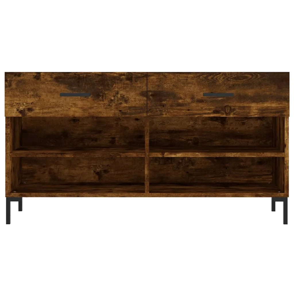 Panca portascarpe/stivali cassettiera scaffale mobiletto portaoggetti per ingresso 102 x 35 x 55 cm legno ingegnerizzato marrone 02_0022910