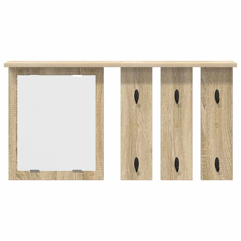 Appendiabiti a muro con specchio rovere sonoma 85 x 10 x 45 cm CFW8892984