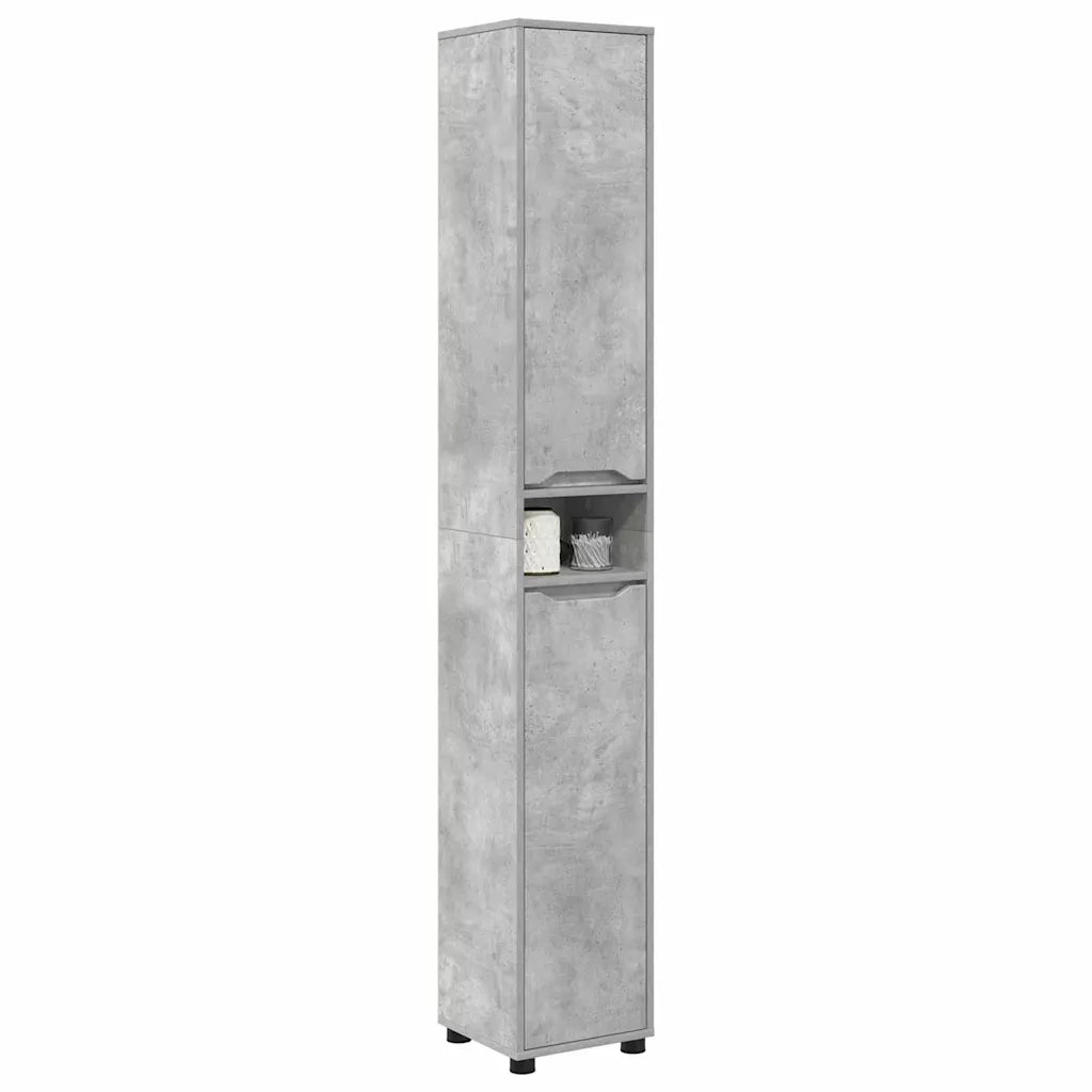 Mobile da Bagno | Armadio da bagno con porta Grigio cemento 30,5 x 30 x 195 cm