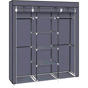 Guardaroba in tessuto Nyana Home 170x150x45cm, 3 ante, 7 fori, 1 armadio Grigio