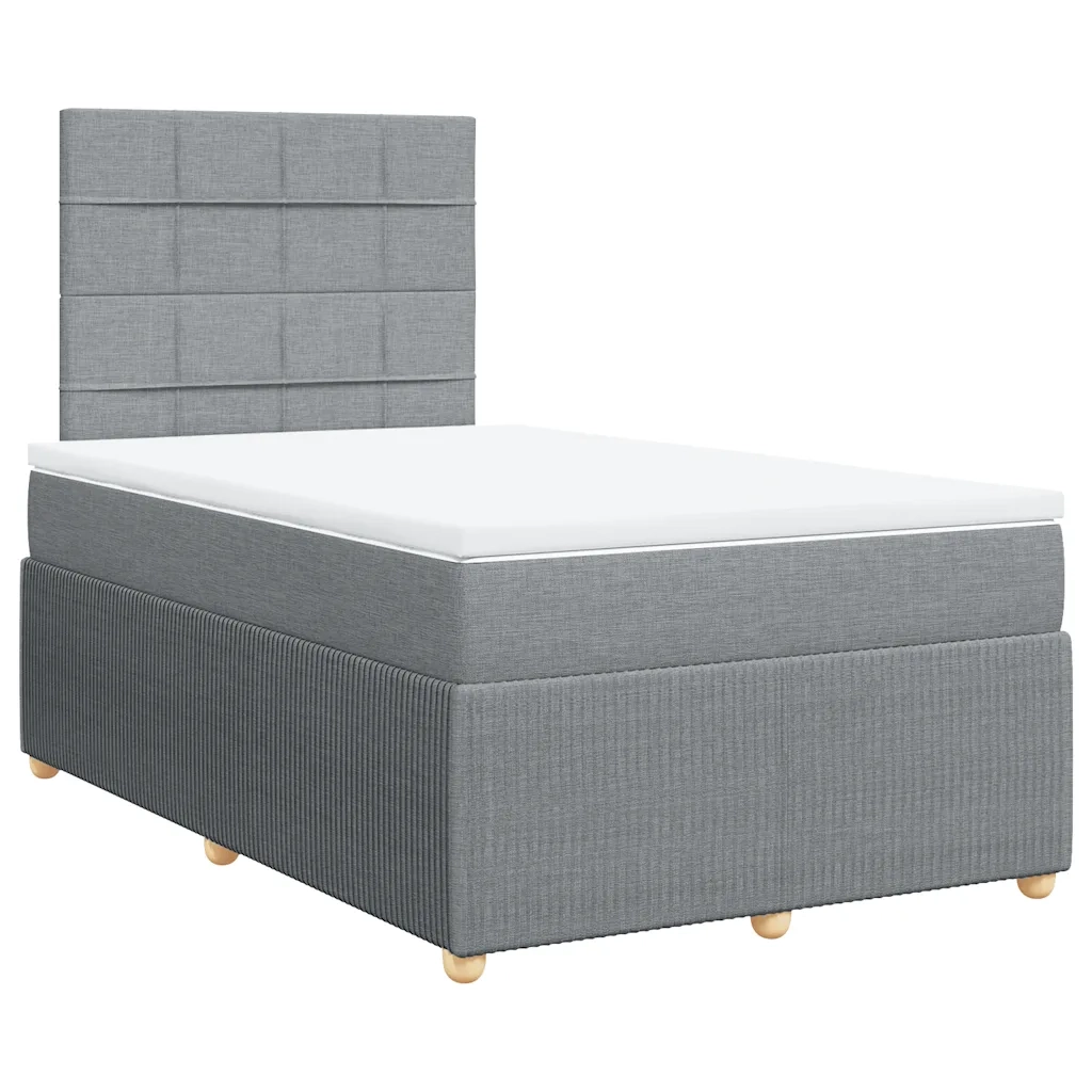 Giroletto a Molle con Materasso Grigio Chiaro 120x200cm Tessuto