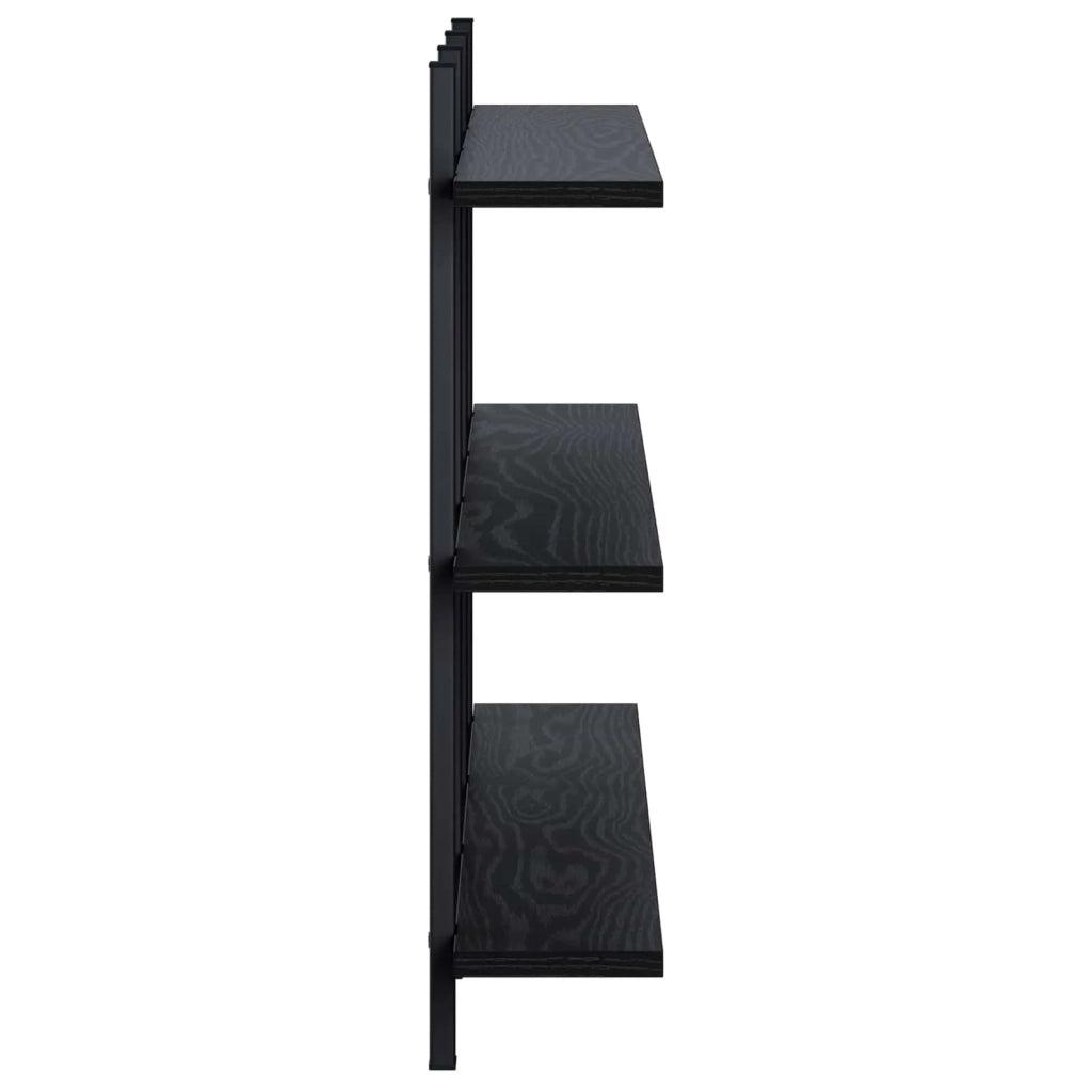 Scaffale da parete Rovere Nero 102 x 13,5 x 58 cm 8020365