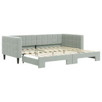 Divano Letto con Letto Estraibile Grigio Chiaro 90x200 Velluto 3196691