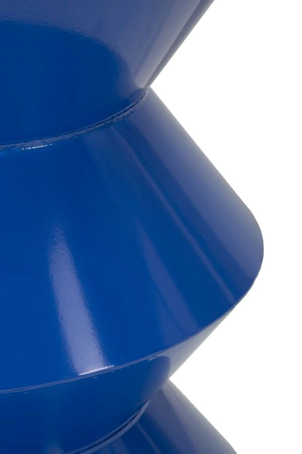 Tavolinetto Zag Blu Ø37,5x45 cm in Metallo Blu
