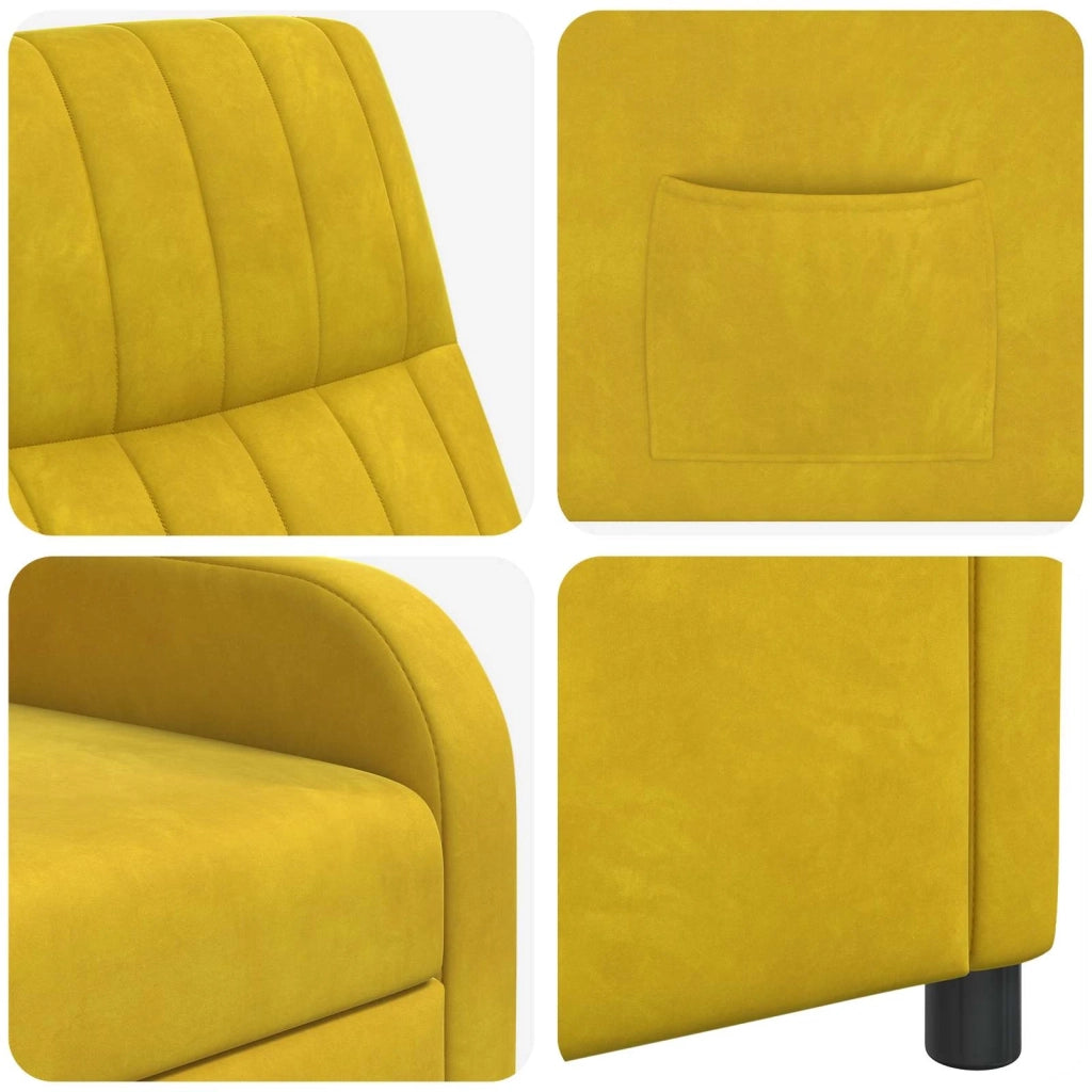 Divano Sedia-Poltrona reclinabile Giallo Velluto (V)