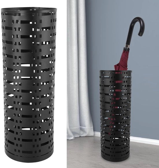 Sostegno per Ombrello Metallico - Resistente all'Acqua - Disegno in Legno - Riduzione dello Spazio - Resistente alla Ruggine - Per Entrata - Supporto per Ombrelli
