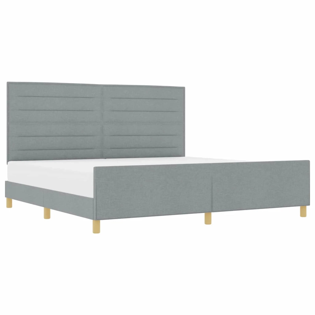 Struttura del letto Grigio chiaro 200 x 200 cm Tessuto 3344676
