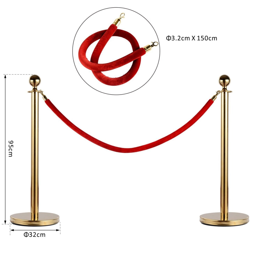 EasyComfort Colonnina Segnapercorso per Code Separatore in Acciaio Rosso e Oro