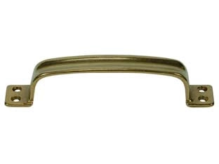 MANIGLIA SCANALATA IN OTTONE LUCIDO- - mm.140x25h. - interfori mm.130 - 5 pezzi