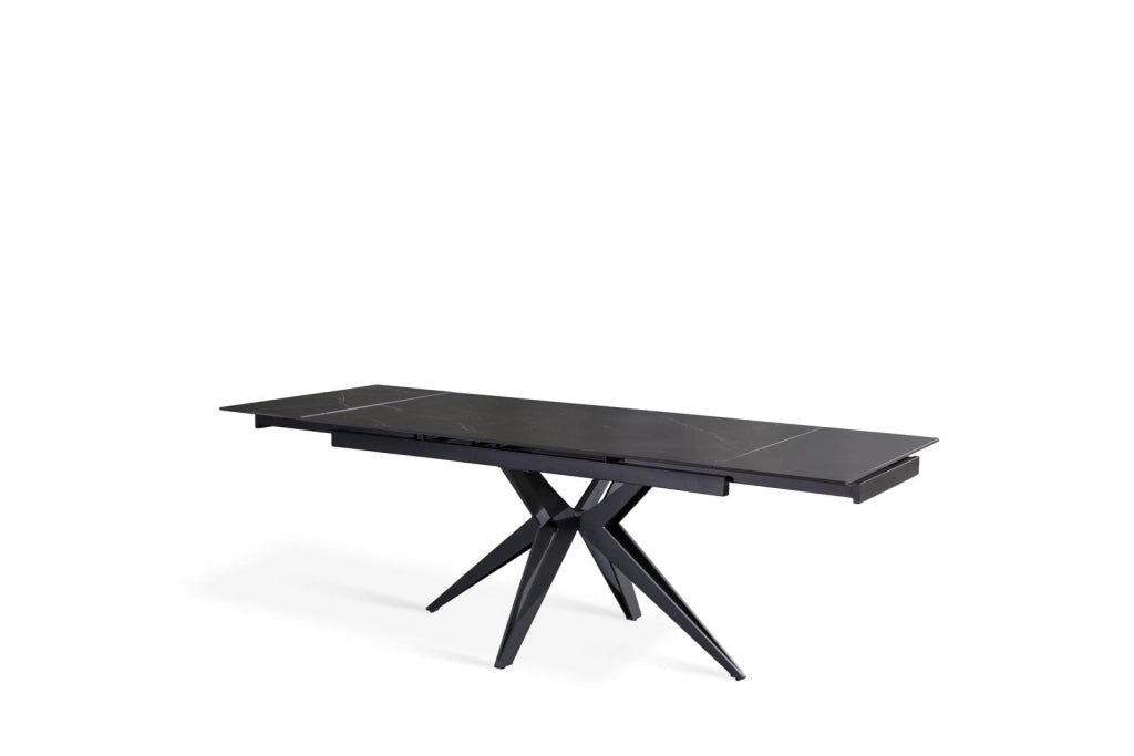 Tavolo Allungabile 160/240x90x76 cm in Ceramica Match 2 Nero Opaco