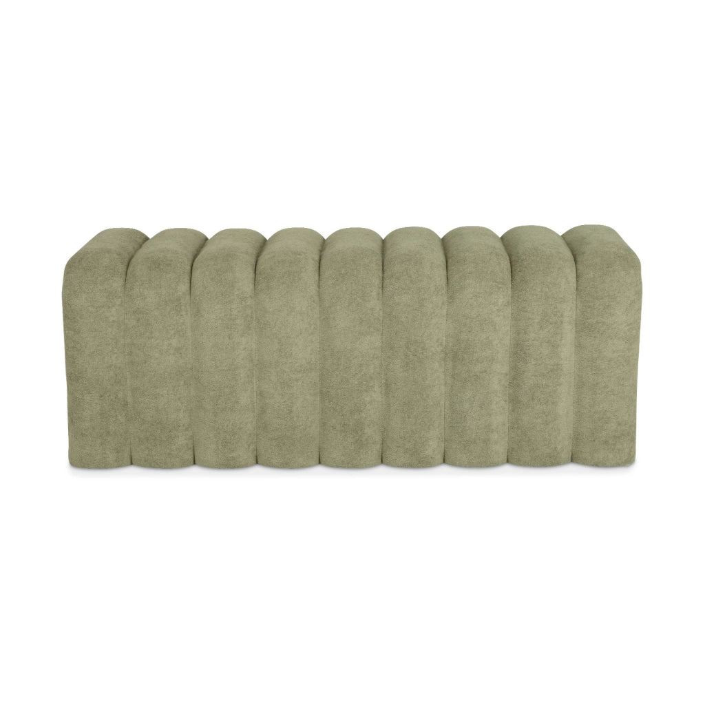 Panca, fine letto contemporaneo tessuto, verde