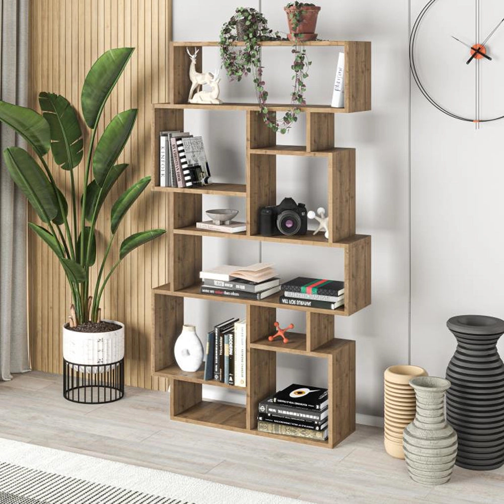 Libreria Design Moderna Scaffale 8 Ripiani 168x96x25cm Casa Ufficio Rovere