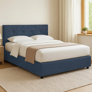 Oxford, Letto Matrimoniale Sfoderabile Made in Italy, blu