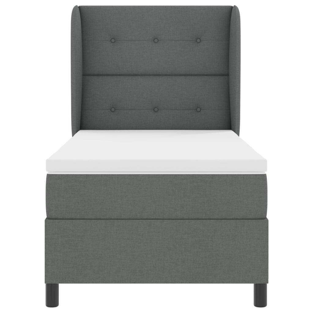 Letto a Box con Materasso Grigio Scuro 80x200 cm Tessuto