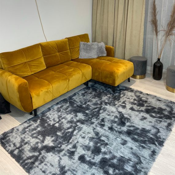 Tappeto morbido in peluche grigio scuro 60x90 cm