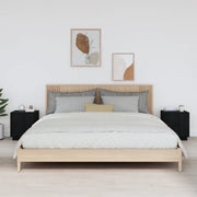 Comodini Nero 2 pz 40x34x45 cm in Legno Massello di Pino 818284