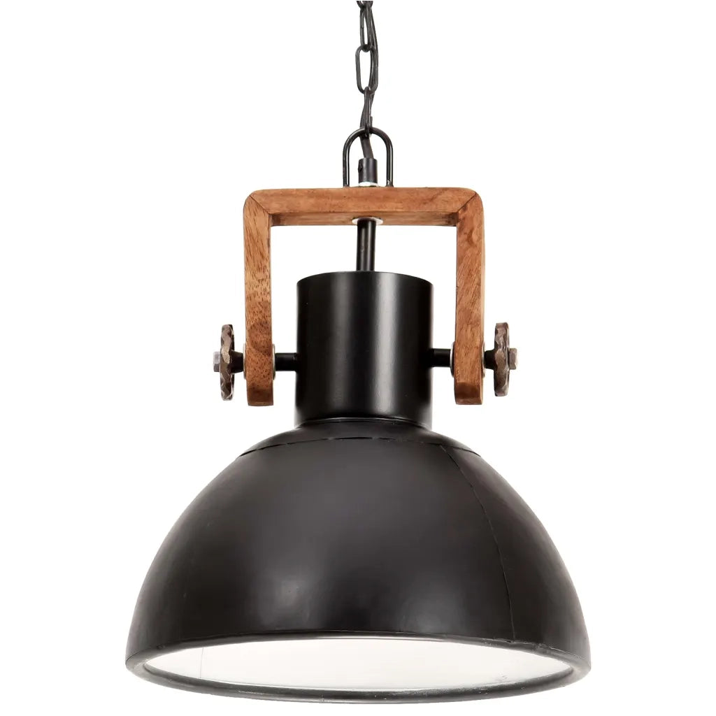 Lampada a Sospensione Industriale 25 W Nera Rotonda 30 cm E27 CFW7142644