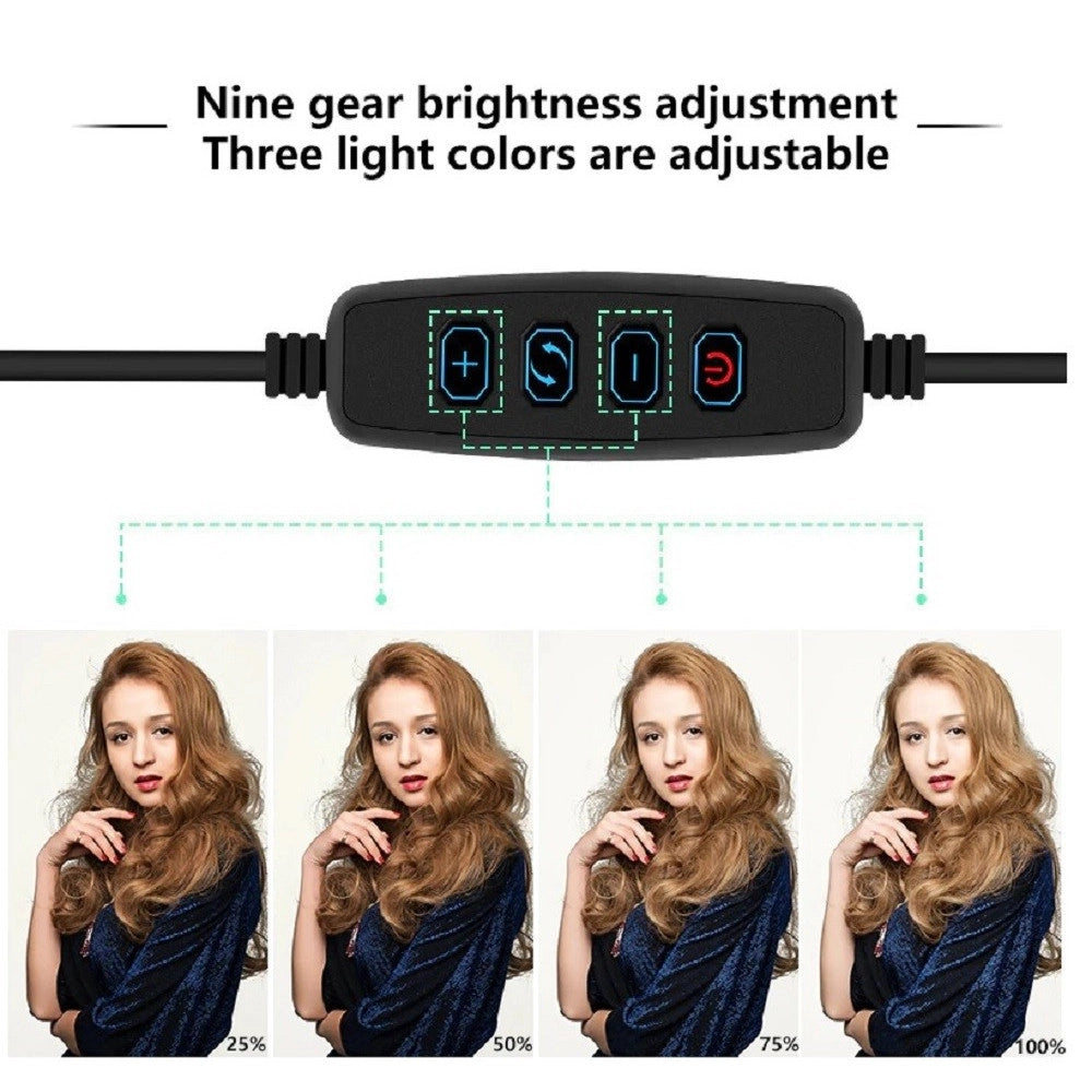 Trade Shop - Anello Luce Led Fotografia Makeup Video Diffusore Circolare 10" 26cm Dimmerabile -
