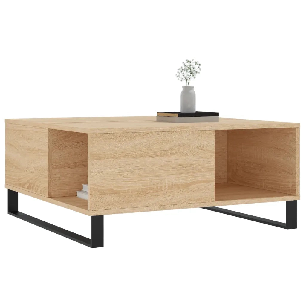 Tavolino Salotto-Tavolino da soggiorno-Tavolo Rovere Sonoma 80x80x36,5 cm Legno Multistrato 109587