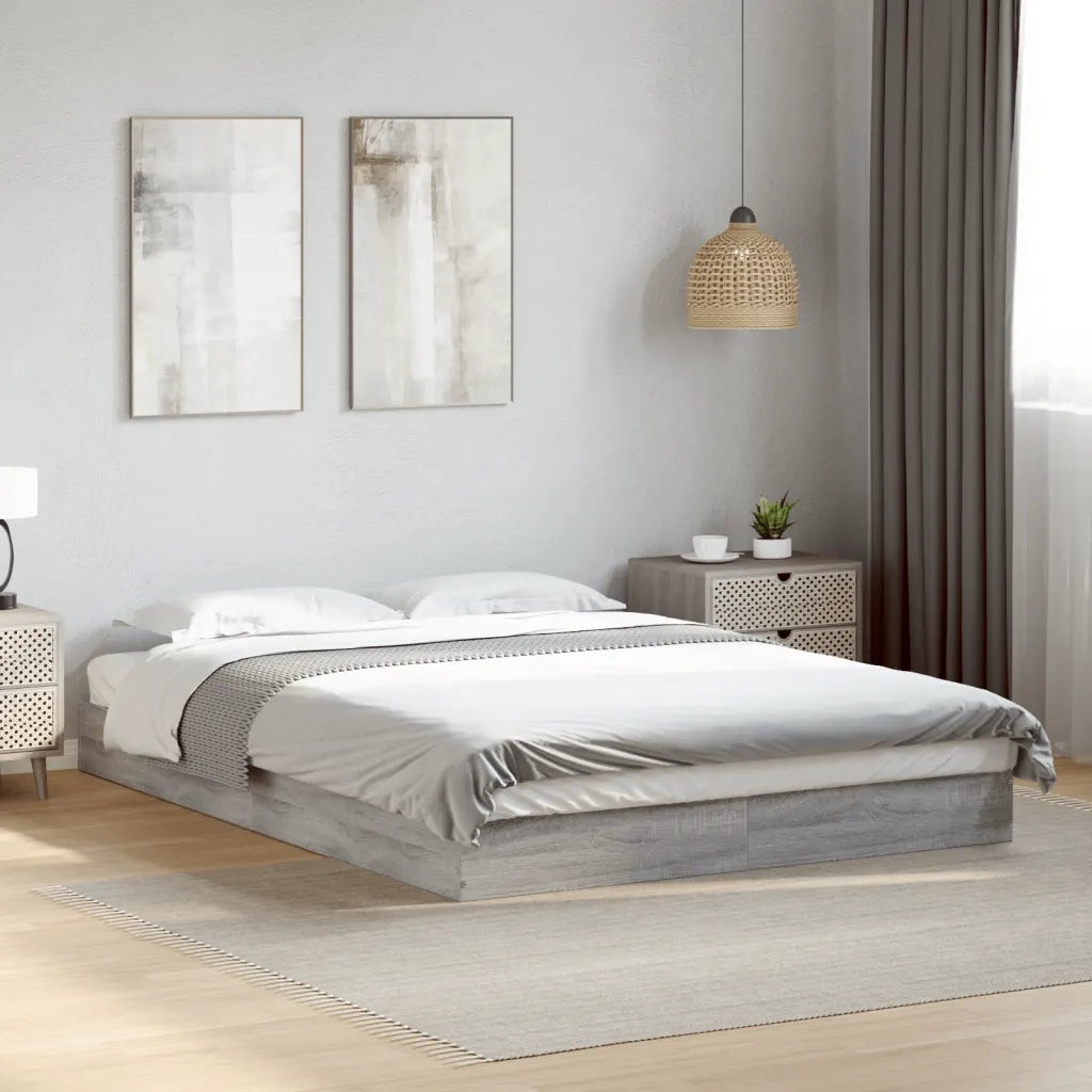 Giroletto-Struttura Letto Grigio Sonoma 140x200 cm in Legno Multistrato 247362