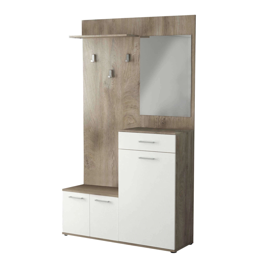 Mobile Ingresso con attaccapanni in Legno Composito cm 115x35x197 - NATHANIEL