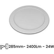 Trade Shop - Pannello Led Slim 24w Incasso Rotondo Luce Bianco Caldo Freddo Naturale P285a-t -