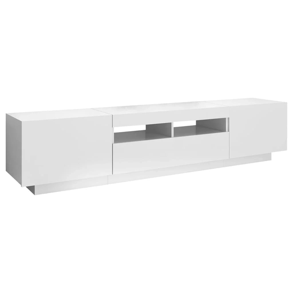 Mobile TV multimediale scaffale TV credenza mobile TV sala da pranzo soggiorno camera da letto con luci LED 180 x 35 x 40 cm bianco 02_0026540